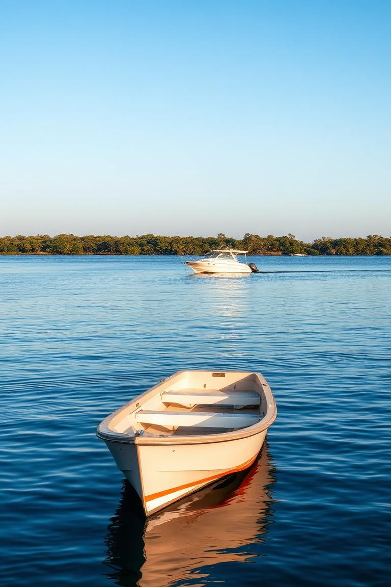 Calm blue Darwin Harbour water on a clear dry-season morning